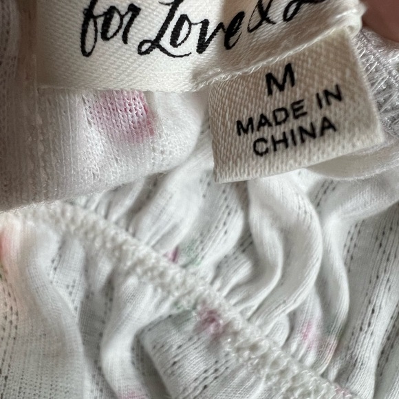 For Love & Lemons Blossom Pointelle Slip Dress White Floral Mini  M Cottagecore - Picture 6 of 7